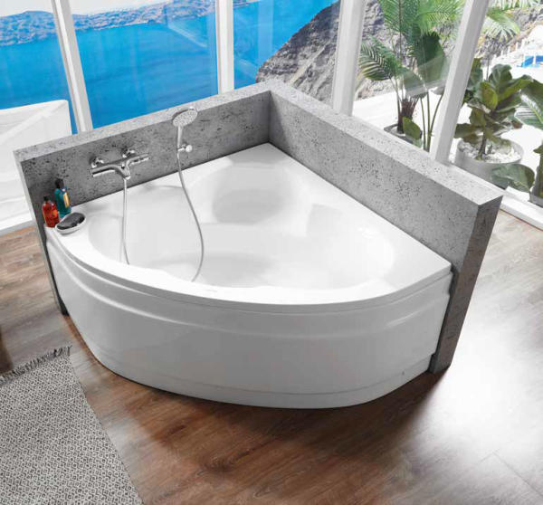 ⁦بانيو ديورافيت اكريليك كورنر ( زاويه ) موديل هاواي مقاس ( 120 * 120 )⁩ - الصورة ⁦1⁩